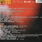 Techno Alarm tracklist showing Jaimy and Kenny D Catch Me German techno compilation Koch International